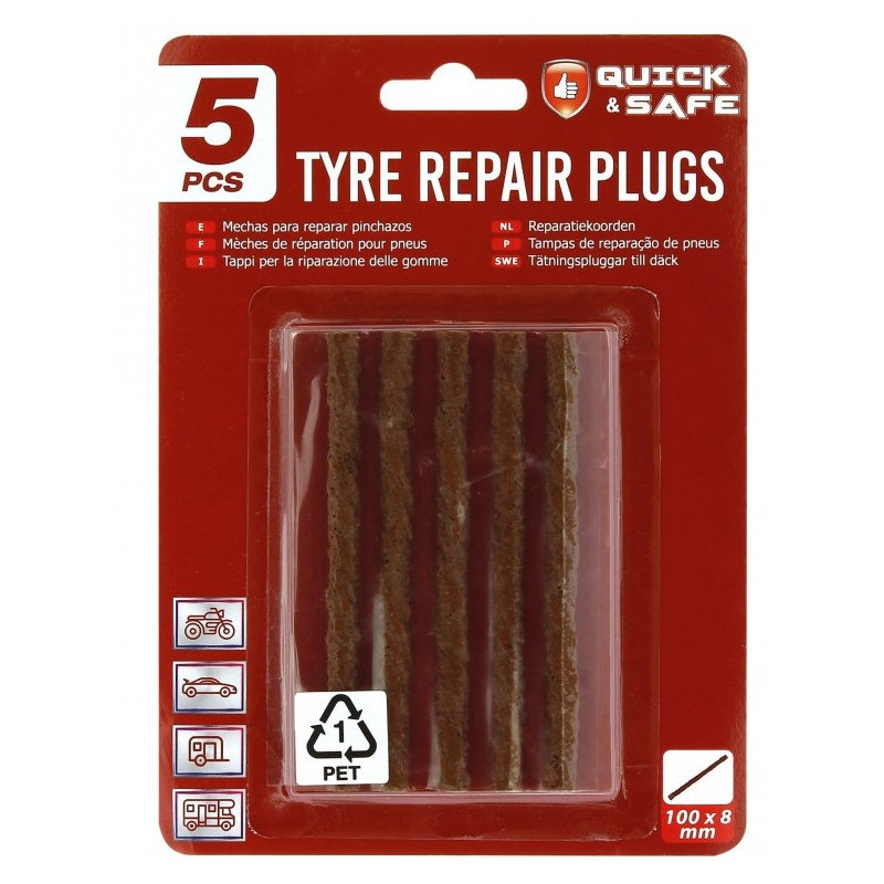 LOT DE 5 MECHES 8 MM DE REPARATION