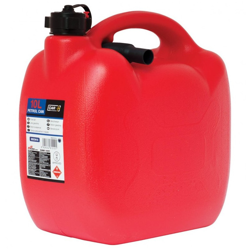 BIDON A CARBURANT + FLEXIBLE HOMOLOGUE EU - 10L