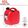 BIDON A CARBURANT + FLEXIBLE HOMOLOGUE EU - 10L