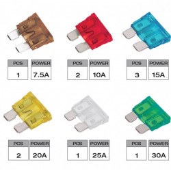 BOITE DE 10 FUSIBLES AMPERAGE VARIABLE