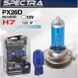 COFFRET 2 AMPOULES SPECTRA H7 100W + 2 AMP FEUX DE POSITION T10 W5W