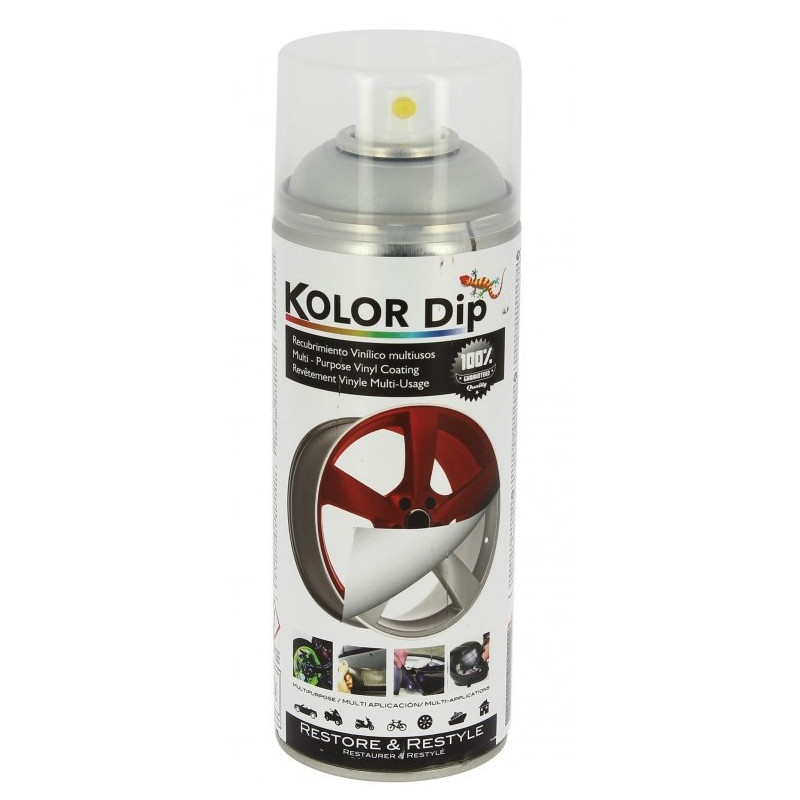 KOLOR DIP PEINTURE FINITION ALUMINIUM PERLE METAL.-SPRAY 400ML