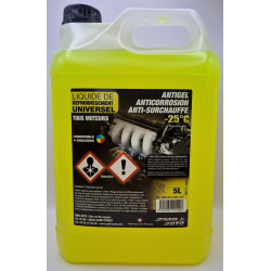 Liquide de refroidissement JAUNE - Universel - 5 Litres