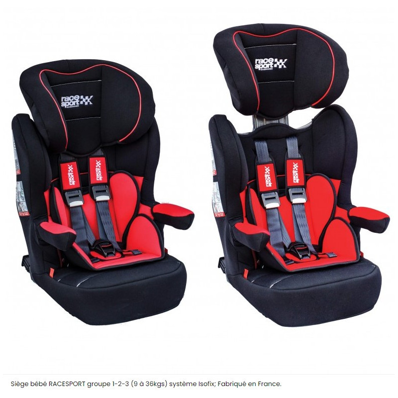 SIEGE ENFANT ISOFIX RACE SPORT GROUPE 1-2-3